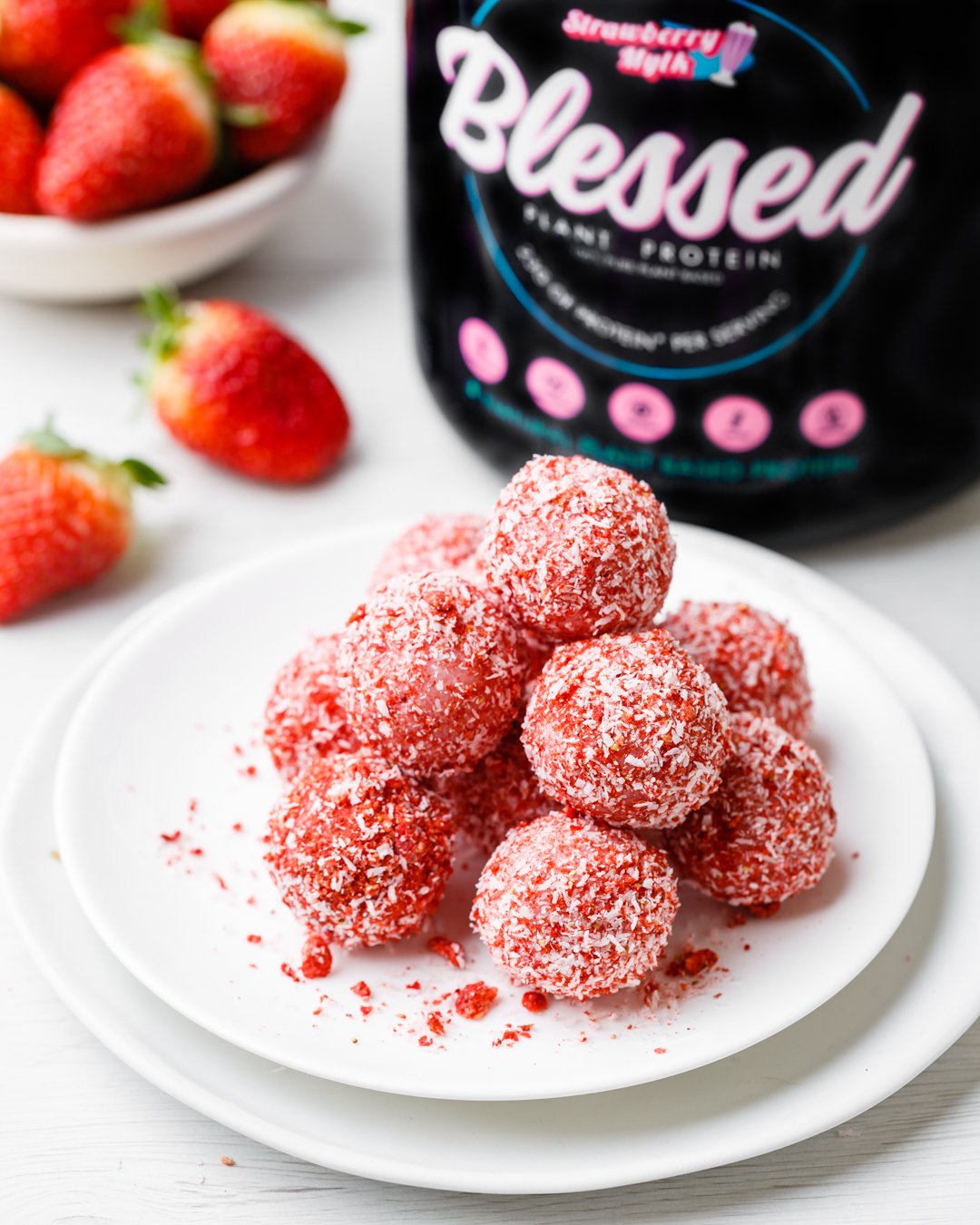 Blessed Strawberry Mylk Protein Balls