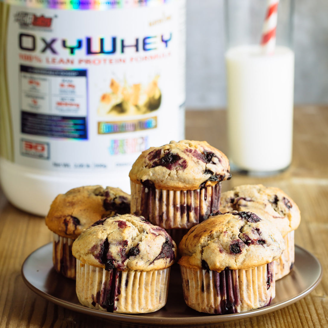 VANILLA BERRY PROTEIN MUFFINS