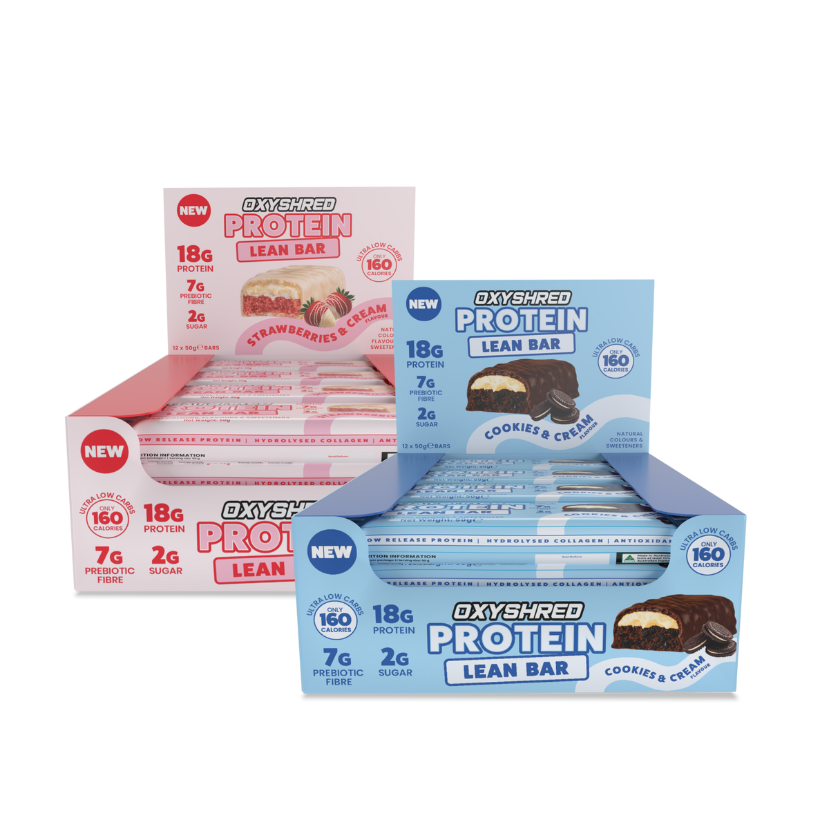 OxyShred Lean Bars BOGO50 bundle with two 12 packs of OxyShred Lean Protein Bars